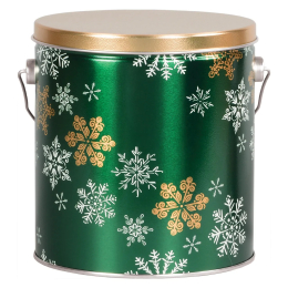 Emerald Snowfall Gallon Popcorn Tin