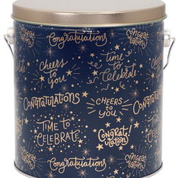 Congratulations 1/2 & 1 Gallon Popcorn Tin