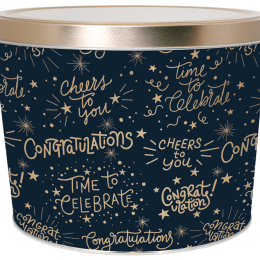 Congratulations 2-Gallon Popcorn Tin