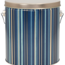 Indigo Stripes Gallon Popcorn Tin