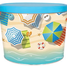 Beach Day 2-Gallon Popcorn Tin